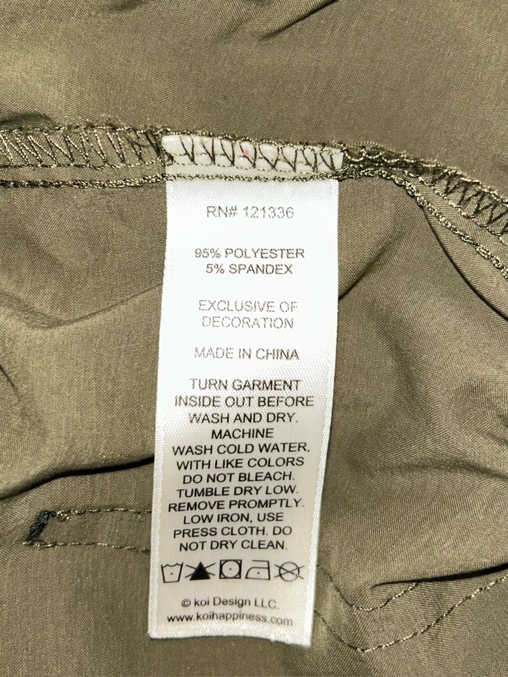 Koi Basics women’s scrub pants Olive green Medium super soft - Picture 7 of 8